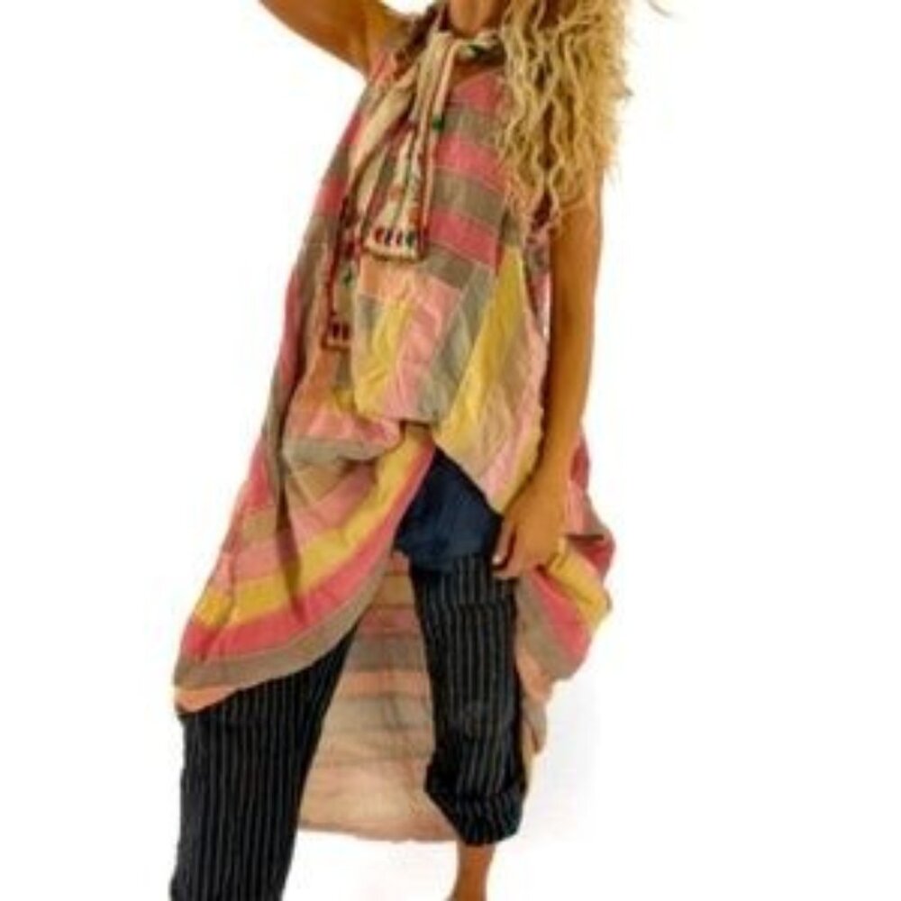 Magnolia Pearl  Cotton Linen Patchwork Trousers